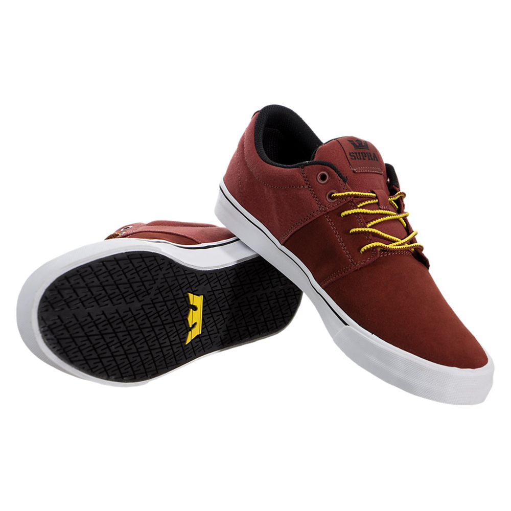 Baskets Basses Supra Stacks Vulc II Rouge Burnt Henna/White Homme | ZCC-68756762